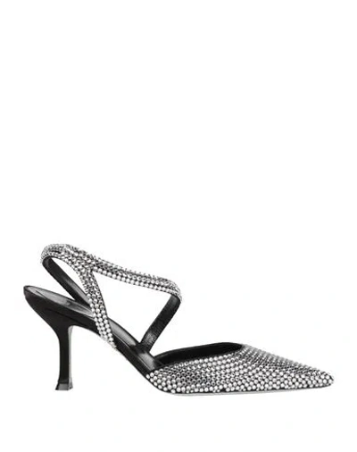 René Caovilla Rene' Caovilla Woman Pumps Silver Size 9 Leather, Textile Fibers