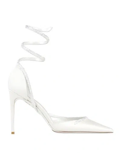 René Caovilla Rene' Caovilla Woman Pumps White Size 9 Textile Fibers