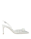 René Caovilla Rene' Caovilla Woman Pumps White Size 8 Textile Fibers, Leather In White