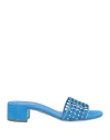 René Caovilla Rene' Caovilla Woman Sandals Azure Size 9 Textile Fibers In Blue
