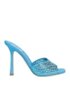 René Caovilla Rene' Caovilla Woman Sandals Azure Size 11 Textile Fibers In Blue