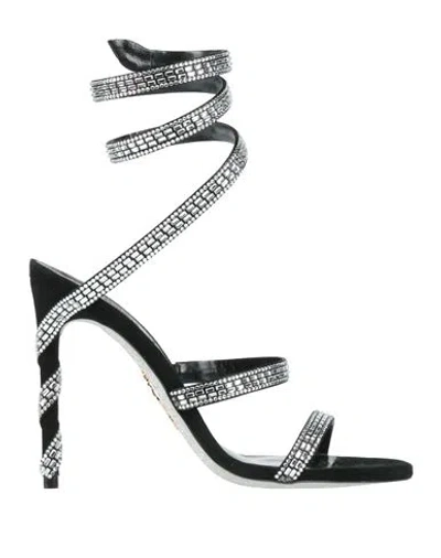 René Caovilla Rene' Caovilla Woman Sandals Black Size 6.5 Textile Fibers