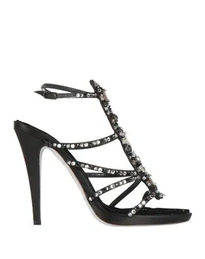 René Caovilla Rene' Caovilla Woman Sandals Black Size 7 Textile Fibers