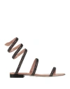 René Caovilla Rene' Caovilla Woman Sandals Black Size 8 Textile Fibers In Black