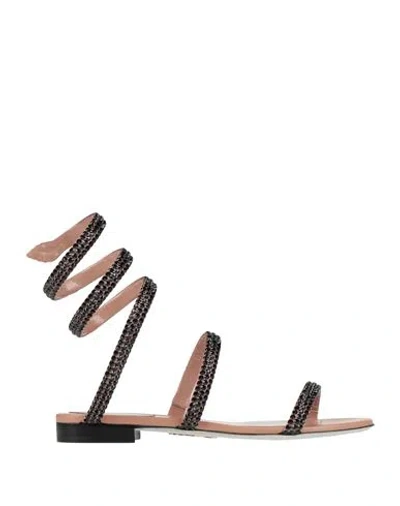 René Caovilla Rene' Caovilla Woman Sandals Black Size 8 Textile Fibers