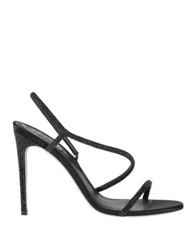 René Caovilla Rene' Caovilla Woman Sandals Black Size 9 Textile Fibers
