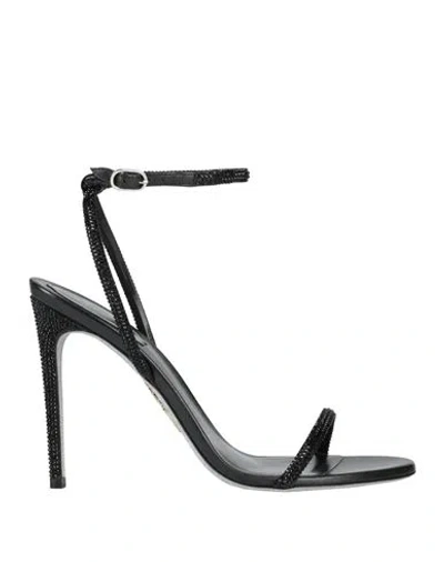 René Caovilla Rhinestone-embellishment Heeled Sandals In Black