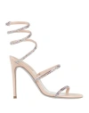 René Caovilla Rene Caovilla Womens Blush Cleo 80 Crystal-embellished Leather Heeled Sandals In Pink