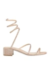 René Caovilla Rene' Caovilla Woman Sandals Blush Size 9 Textile Fibers In Pink