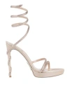 René Caovilla Rene' Caovilla Woman Sandals Blush Size 9 Textile Fibers In Pink