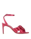René Caovilla Rene' Caovilla Woman Sandals Burgundy Size 8 Textile Fibers