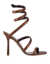 René Caovilla Rene' Caovilla Woman Sandals Chocolate Brown Size 7 Textile Fibers