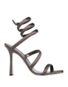 René Caovilla Rene' Caovilla Woman Sandals Dark Brown Size 10 Textile Fibers