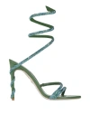 René Caovilla Rene' Caovilla Woman Sandals Emerald Green Size 7 Textile Fibers
