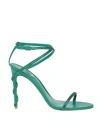 René Caovilla Rene' Caovilla Woman Sandals Emerald Green Size 9 Leather, Textile Fibers