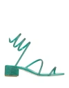 René Caovilla Rene' Caovilla Woman Sandals Emerald Green Size 9 Textile Fibers