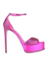 René Caovilla Rene' Caovilla Woman Sandals Fuchsia Size 7 Textile Fibers