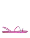 René Caovilla Rene' Caovilla Woman Sandals Fuchsia Size 8 Textile Fibers In Pink