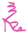 René Caovilla Rene' Caovilla Woman Sandals Fuchsia Size 8 Textile Fibers In Pink