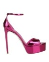 René Caovilla Rene' Caovilla Woman Sandals Fuchsia Size 9 Leather In Pink