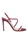 René Caovilla Rene' Caovilla Woman Sandals Garnet Size 7 Textile Fibers