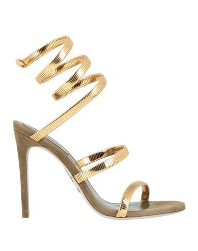 René Caovilla Rene' Caovilla Woman Sandals Gold Size 6 Metal
