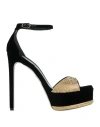 René Caovilla Rene' Caovilla Woman Sandals Gold Size 6 Textile Fibers In Gold