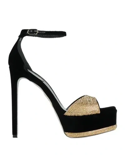René Caovilla Rene' Caovilla Woman Sandals Gold Size 6 Textile Fibers
