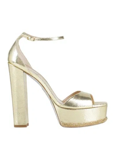 René Caovilla Rene' Caovilla Woman Sandals Gold Size 8 Leather