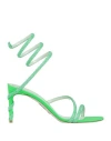 René Caovilla Margot Embellished Satin Sandals In Green
