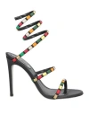 René Caovilla Rene' Caovilla Woman Sandals Green Size 8 Textile Fibers In Green