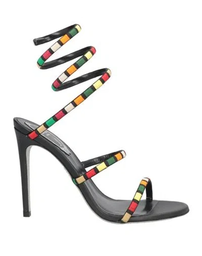 René Caovilla Rene' Caovilla Woman Sandals Green Size 8 Textile Fibers