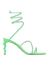 René Caovilla Margot Embellished Satin Sandals In Green