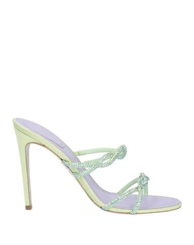 René Caovilla Rene' Caovilla Woman Sandals Light Green Size 6 Leather