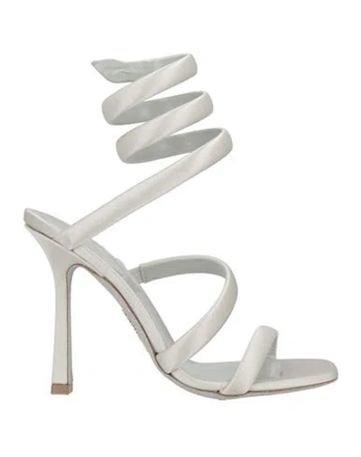 René Caovilla Rene' Caovilla Woman Sandals Light Grey Size 7 Textile Fibers