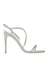 René Caovilla Rene' Caovilla Woman Sandals Light Grey Size 9 Textile Fibers