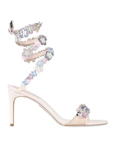 René Caovilla Rene' Caovilla Woman Sandals Light Pink Size 7 Leather