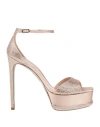 René Caovilla 135mm Open-toe Sandals In Pink