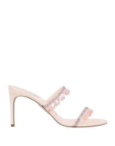 René Caovilla Rene' Caovilla Woman Sandals Light Pink Size 8 Textile Fibers