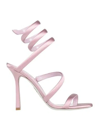 René Caovilla Rene' Caovilla Woman Sandals Light Purple Size 10 Textile Fibers In Purple