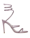 René Caovilla Rene' Caovilla Woman Sandals Light Purple Size 6 Textile Fibers