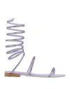 René Caovilla 10mm Embellished Satin Sandals In Lilac