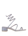 René Caovilla Crystal Embellished Strappy Sandals In Purple