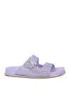 René Caovilla Rene' Caovilla Woman Sandals Lilac Size 8 Textile Fibers In Purple