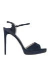 René Caovilla Rene' Caovilla Woman Sandals Navy Size 11 Leather In Navy