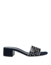 René Caovilla Rene' Caovilla Woman Sandals Navy Size 7.5 Textile Fibers In Black