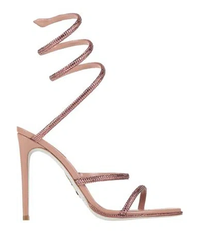 René Caovilla Rene' Caovilla Woman Sandals Pastel Pink Size 6 Textile Fibers
