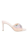René Caovilla Rene' Caovilla Woman Sandals Pink Size 8 Leather, Textile Fibers In Pink