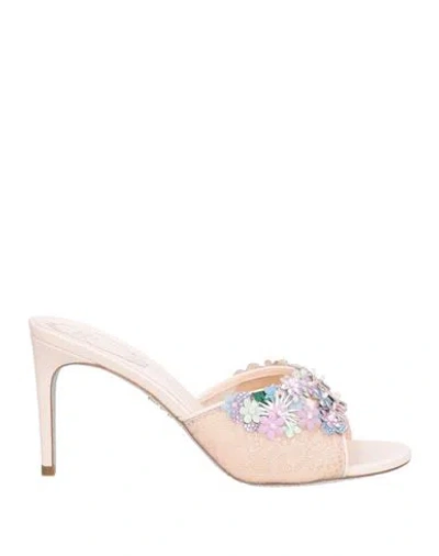 René Caovilla Rene' Caovilla Woman Sandals Pink Size 8 Leather, Textile Fibers