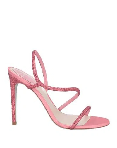 René Caovilla Rene' Caovilla Woman Sandals Pink Size 9 Textile Fibers